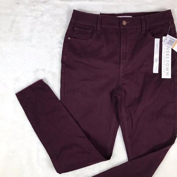 TINSELTOWN Junior's Colored High Rise Raw Hem Ankle Length Skinny Jeans NWT 7 - Picture 2 of 8